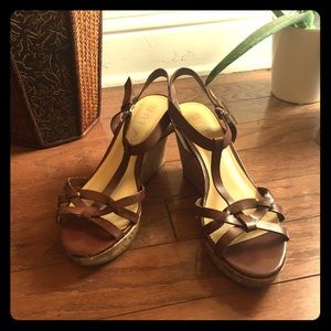 Brown wedge heels
